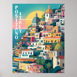 Modern Positano Trave Poster