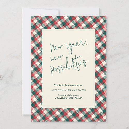 Modern Positive Motivational New Year Business Holiday Card