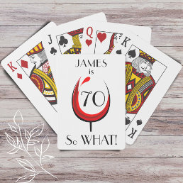 Modern Positive Red Wine Glass 70th Birthday Playing Cards