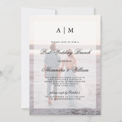 Modern Post Wedding Brunch  Overlay with Photo Invitation