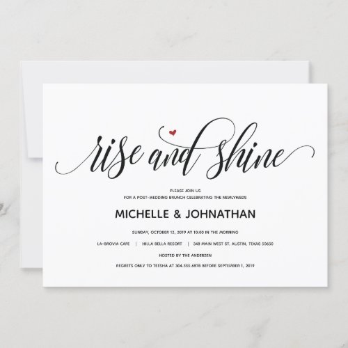 Modern post_wedding rise and shine invitation card