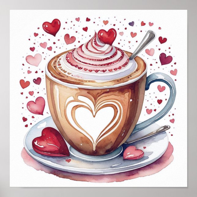 Modern poster art print coffee (Front)