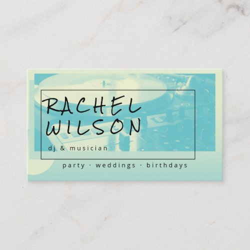 Modern poster duotone blue and yellow dj musician business card