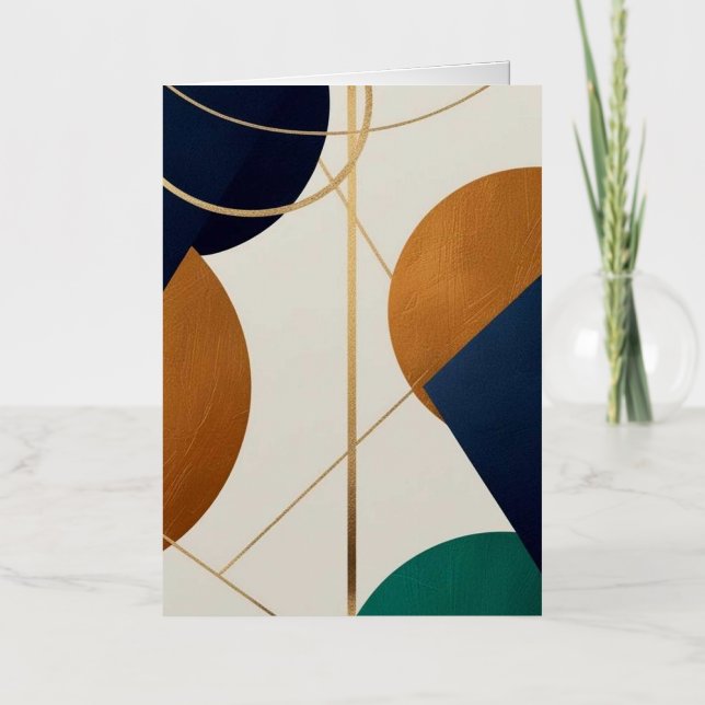 Modern poster minimalist with overlapping triangle foil greeting card (Front)