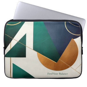 Modern poster minimalist with overlapping triangle laptop sleeve