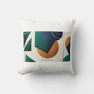 Modern poster minimalist with overlapping triangle throw pillow