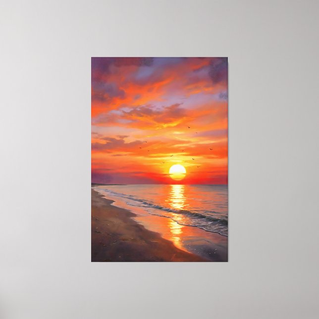 Modern Poster Nature Sunset Canvas Print Wall Art (Front)