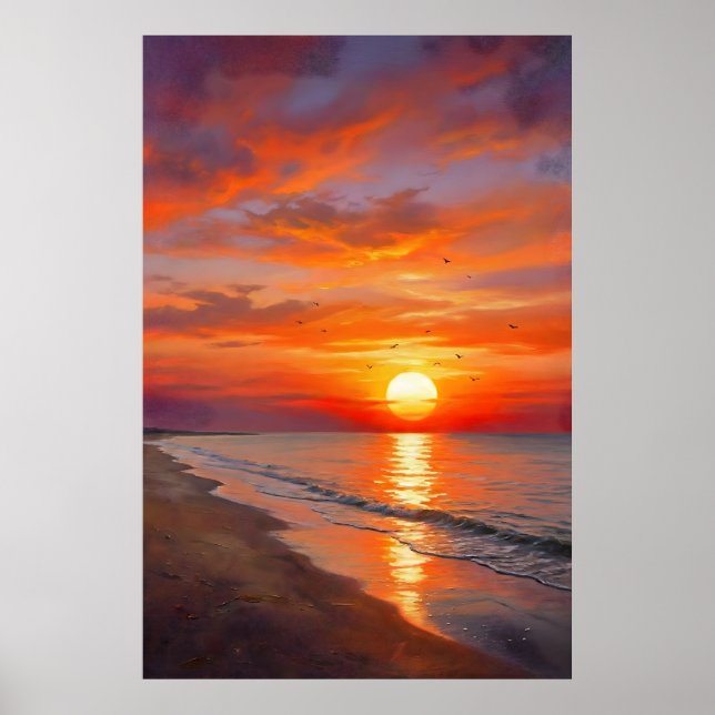 Modern Poster Nature Sunset Wall Art Home Decor (Front)