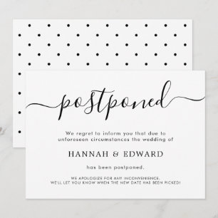 Modern Postponed Wedding Announcement Card