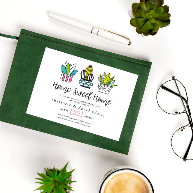 Modern Potted Plants Housewarming Postcard (Creator Uploaded)