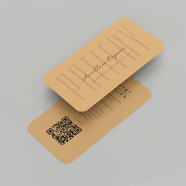 Modern Pottery Ceramic Artist Brown Sugar Monogram Business Card (Modern Pottery Ceramic Artist Brown Sugar Monogram Business Card
)