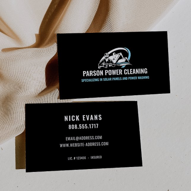 Modern Power Washing Logo Business Card (Creator Uploaded)