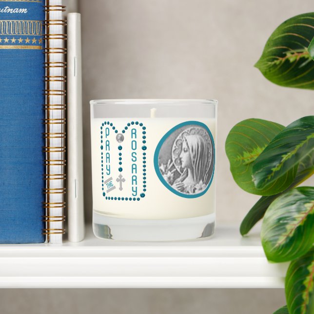Modern Pray the Rosary Scented Candle (Shelf)