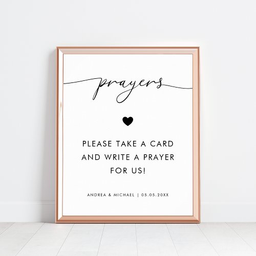 Modern Prayers for Bride and Groom Wedding Sign