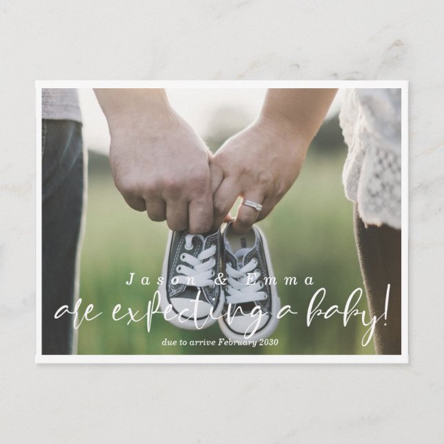 Modern Pregnancy Announcements Postcard (Front)