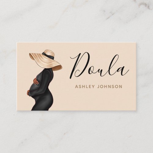 Modern Pregnant Woman Illustration Maternity Theme Business Card