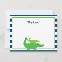 Modern Preppy Alligator Flat Thank You Note Cards