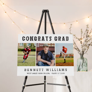 Modern Preppy Congrats Grad Photo Collage Foam Board