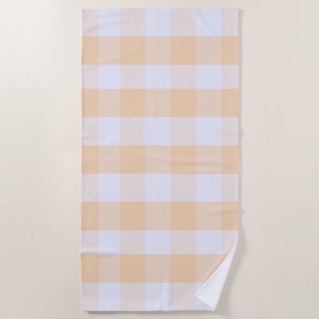 Modern Preppy Gingham Beach Towel (Front)