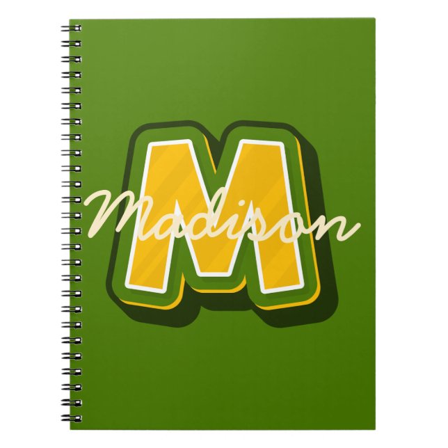 Modern Preppy Monogram Boy Notebook (Front)