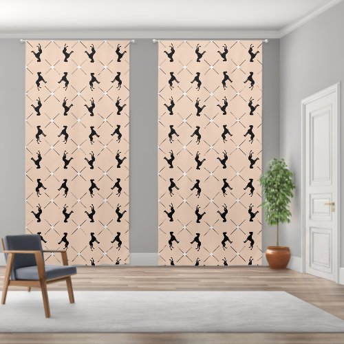 Modern Preppy Pattern Great Dane Blackout Curtains
