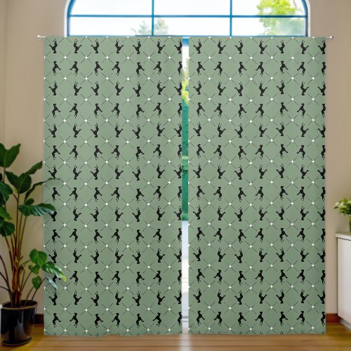 Modern Preppy Pattern Great Dane Blackout Curtains