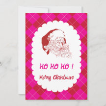 Modern preppy red and pink argyle christmas
