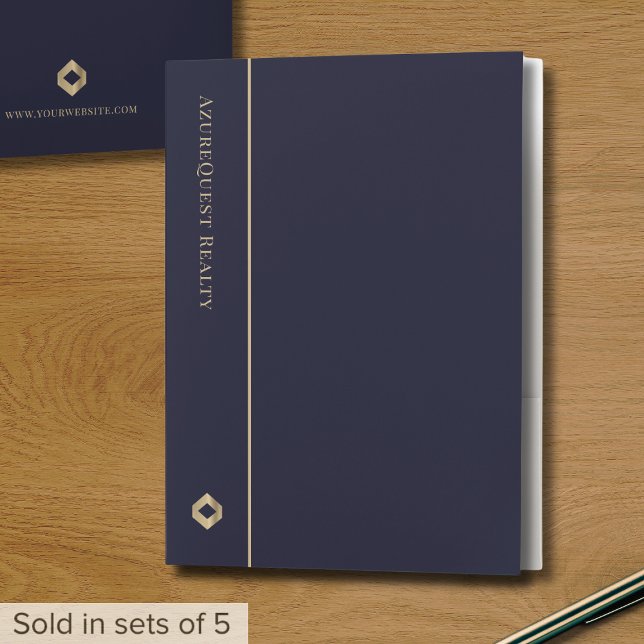Modern Presentation Folder Navy Gold Logo (Creator Uploaded)