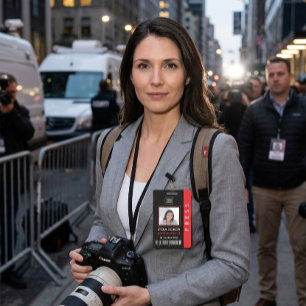 Modern Press ID Badge