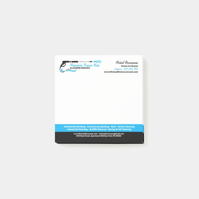 Modern Pressure Washing Classic House Cleaning Post-it Notes (Front)