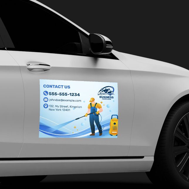 Modern Pressure Washing Power Wash House Cleaning Car Magnet (Creator Uploaded)