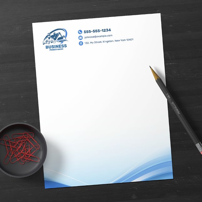 Modern Pressure Washing Power Wash House Cleaning Letterhead (Creator Uploaded)