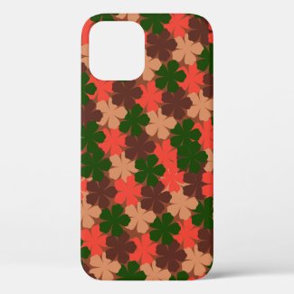 Modern Pretty Brown-Pink-Green Floral Pattern