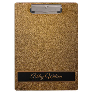 Modern pretty copper gold black frame glitter clipboard