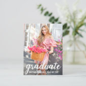 Modern Pretty Graduation Party Invitation Photo Postcard (Standing Front)