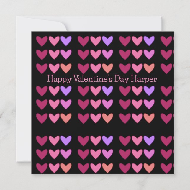 Modern Pretty Pink & Colorful Valentine’s Day Holiday Card (Front)