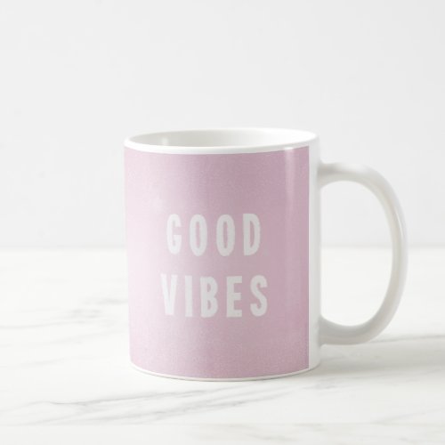 Modern Pretty Pink Good Vibes Office Coffee Coffee Mug