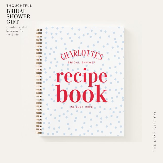 Modern Pretty Spot Bridal Shower Gift Recipe Book (Creator Uploaded)