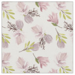 Modern pretty watercolor floral pattern pink white fabric