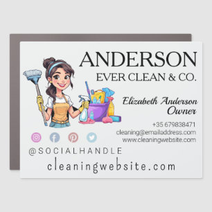 Modern Pretty Woman Cleaning and Maid Services Car Magnet