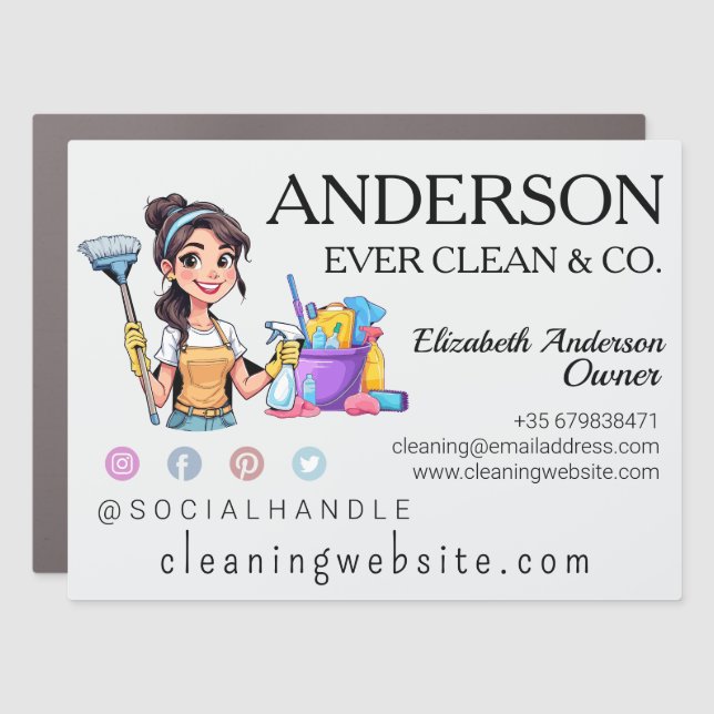 Modern Pretty Woman Cleaning and Maid Services  Car Magnet (Front)