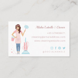 Modern Pretty Woman Cleaning & Maid Services Busin Business Card | Zazzle