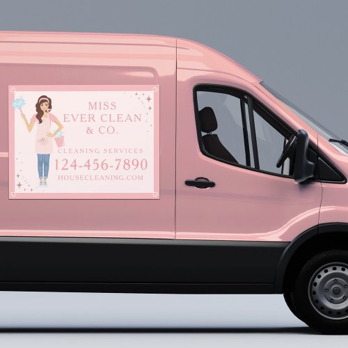 Modern Pretty Woman Cleaning  Maid Services Car Magnet