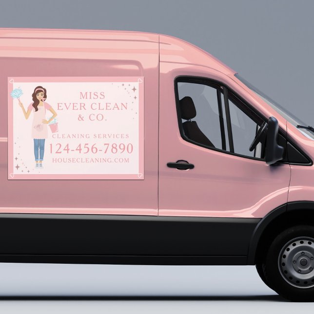 Modern Pretty Woman Cleaning & Maid Services Car Magnet (Creator Uploaded)