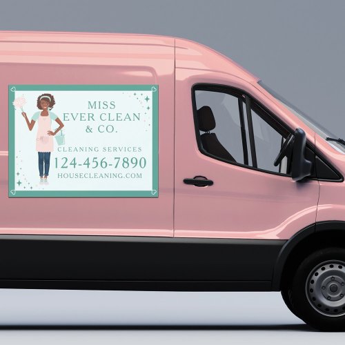 Modern Pretty Woman Cleaning  Maid Services Car Magnet