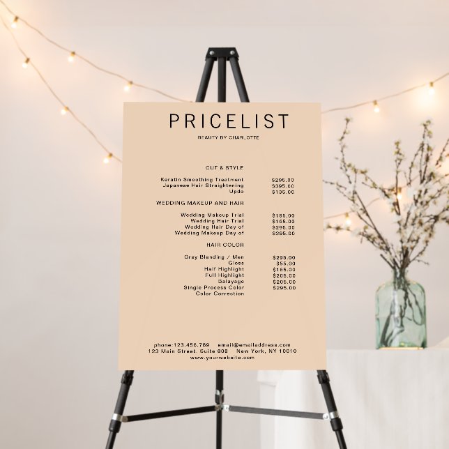 Modern,  price list  foam board (In Situ (Stand))