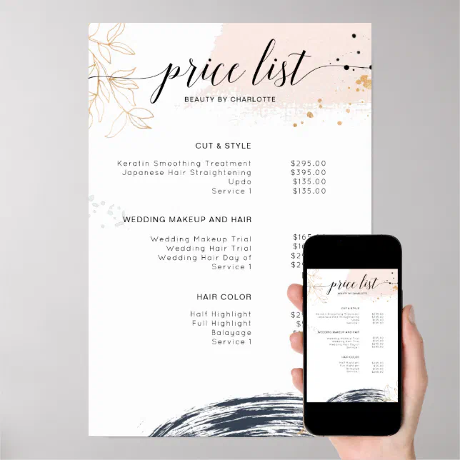 Modern, price list Poster | Zazzle