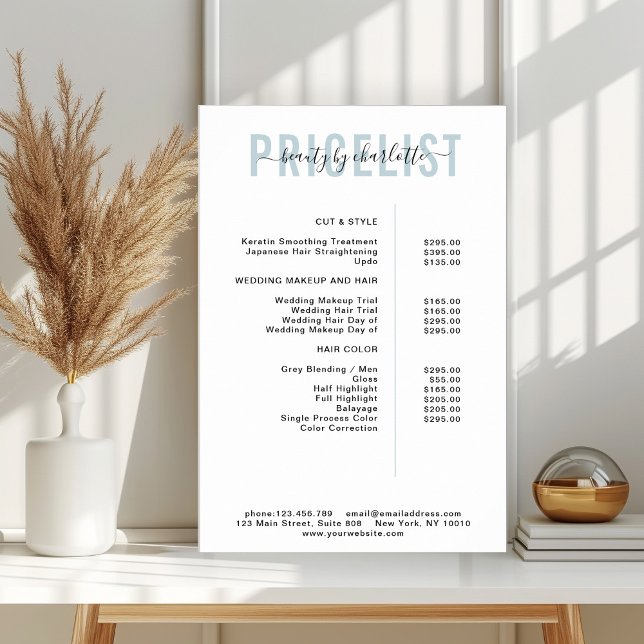 Modern,  price list Poster (Creator Uploaded)