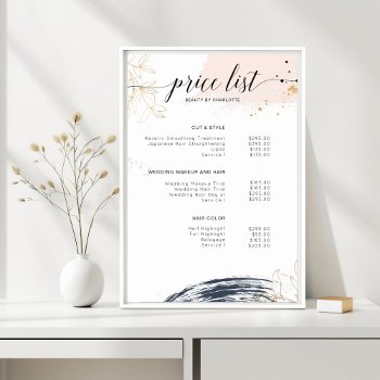 Modern   Price List Poster by ThisIsJaneBond at Zazzle