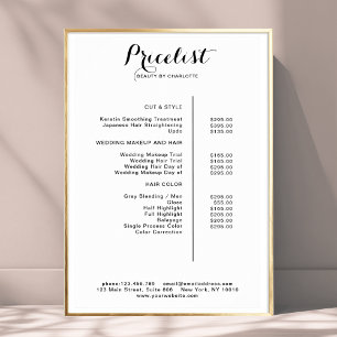 Modern, price list Poster